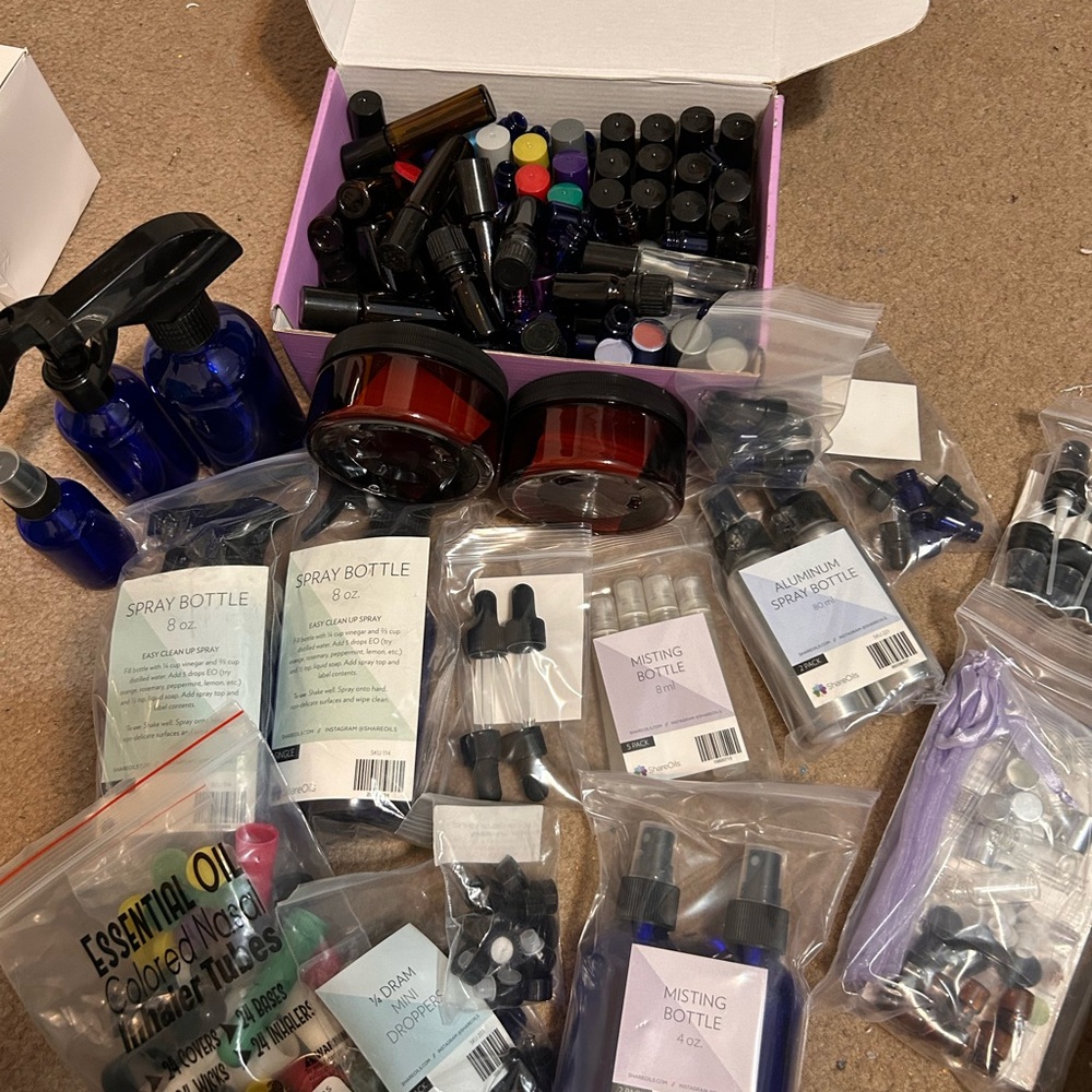 Assorted Colorful Glass essential oil supplies